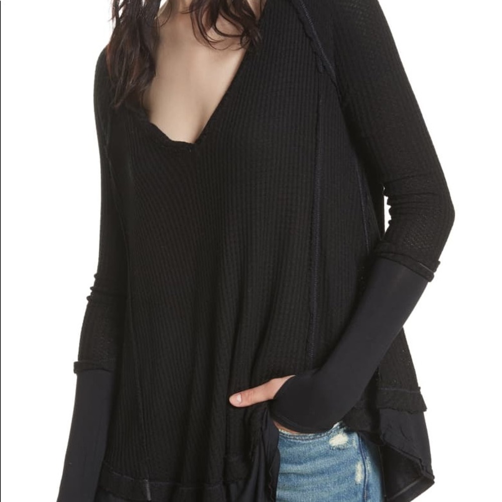 Free people black thermal tunic